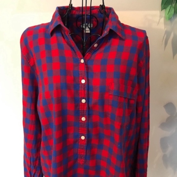 J. Crew Factory Popover Long Sleeve Collared Shirt - Picture 2 of 8